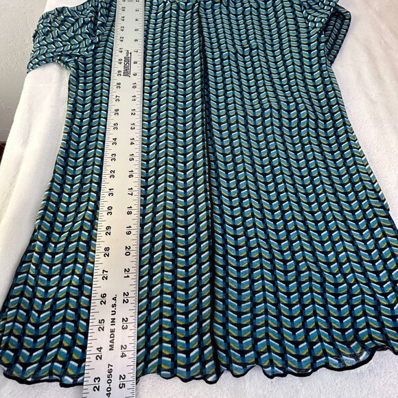 Daily Practice Anthropologie Womens Blue Yellow Chevron Long Sleeve Top Medium - Picture 8 of 8